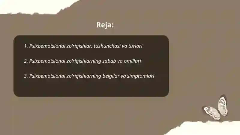 Psixoemotsional zo'riqishlar 2