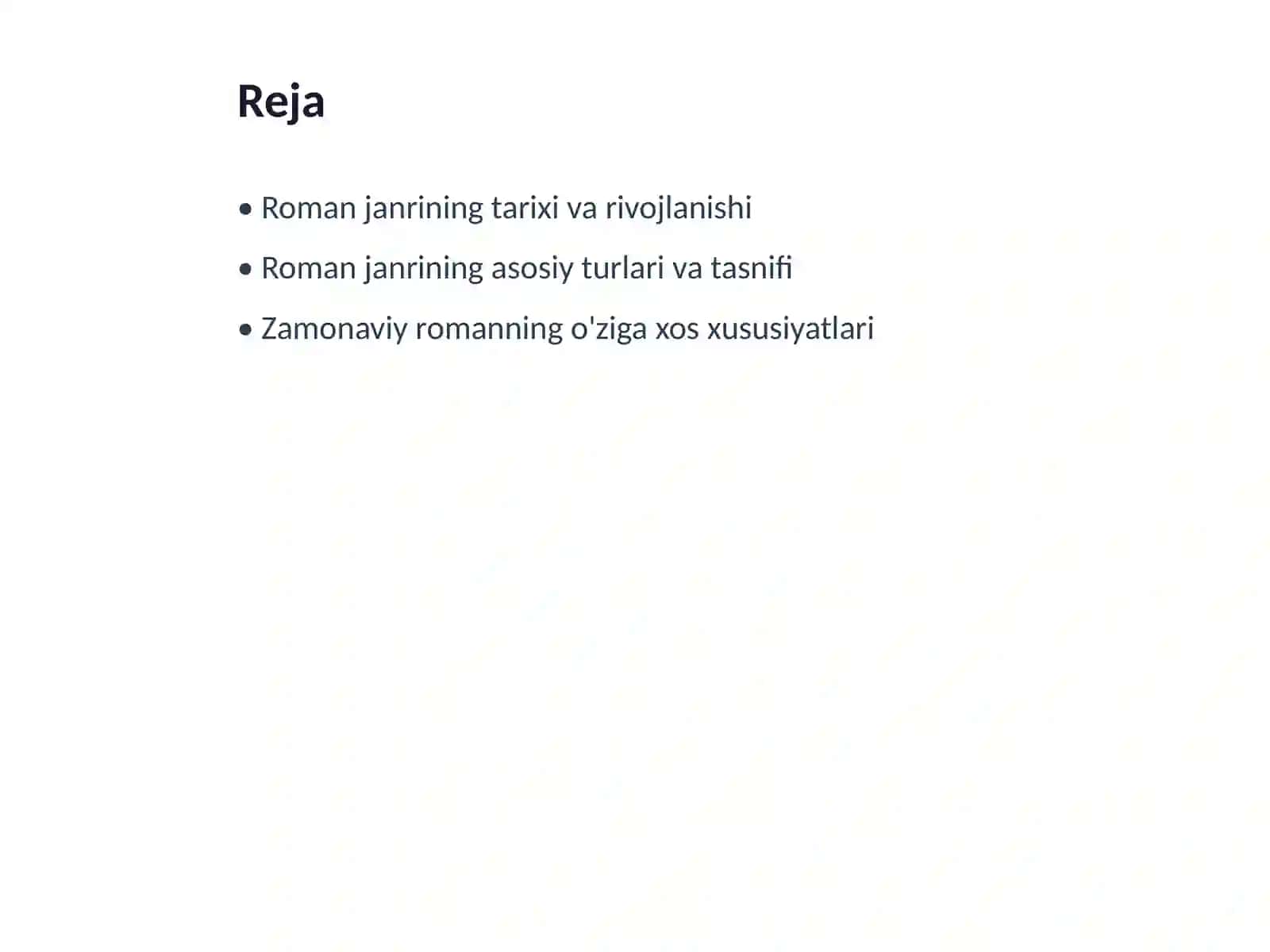 Roman janri va uning tasnifi 2