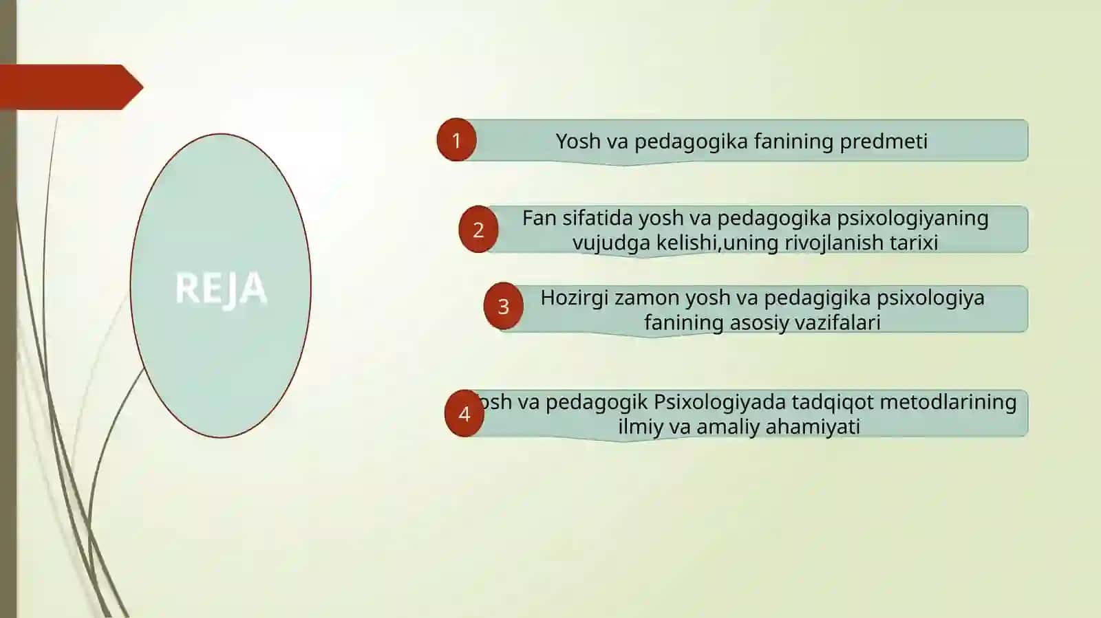Yoshva Pedagogika Psixologiyasi fanining tadqiqot sohasi va muammolari 2
