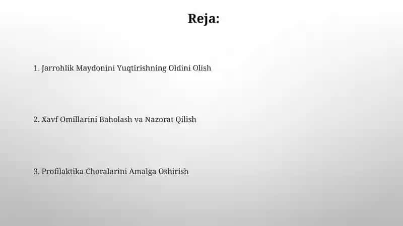 Xirurgiyada gospital infeksiyaning profilaktikasi 2