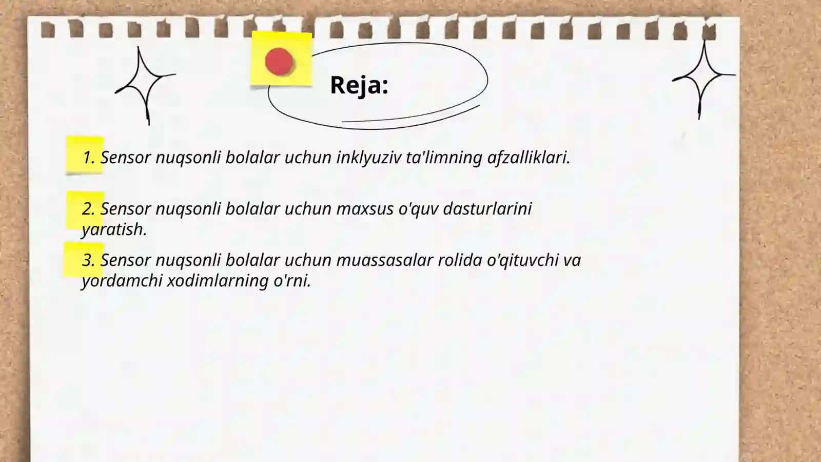 Sensor nuqsonli bolalarni inklyuziv ta'lim sharoitida o'qitish va tarbiyalash 2