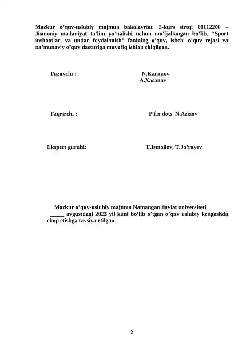 SPORT INSHOOTLARI VA UNDAN FOYDALANISH 2