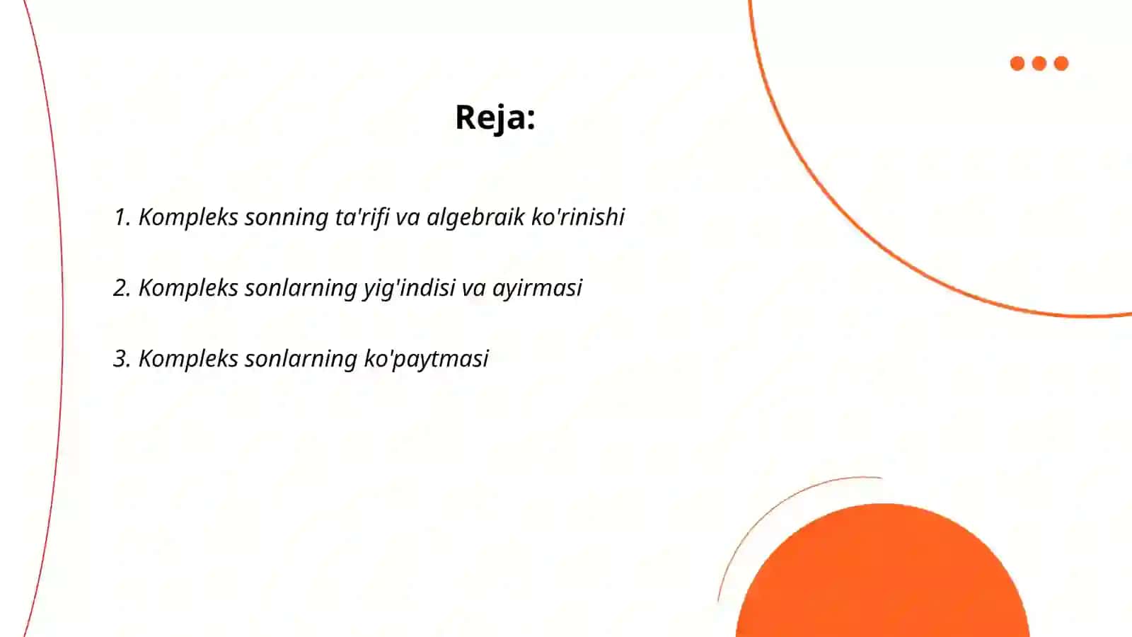 Kompleks sonlar ustida amallar 2