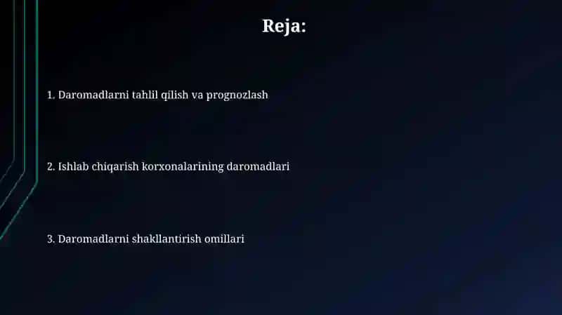 Ishlab chiqarish korxonalari daromadlari 2
