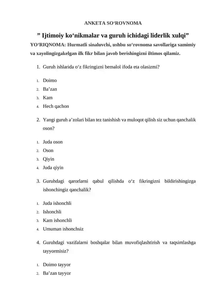 Ijtimoiy ko‘nikmalar va guruh ichidagi liderlik xulqi 2
