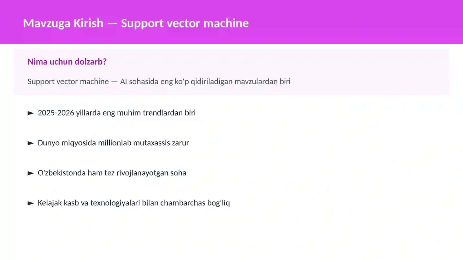AI | MACHINE LEARNING ASOSLARI 2
