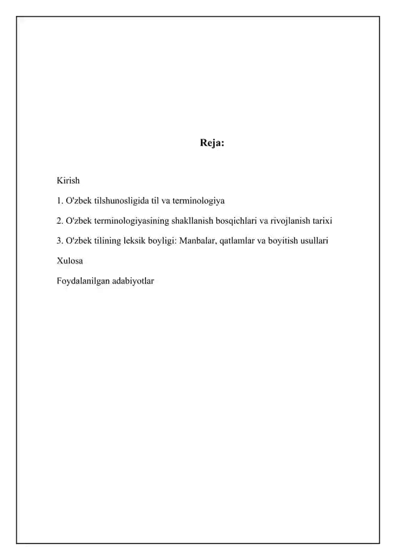 O'zbek Terminologiyasining Taraqqiyot Bosqichlari 2