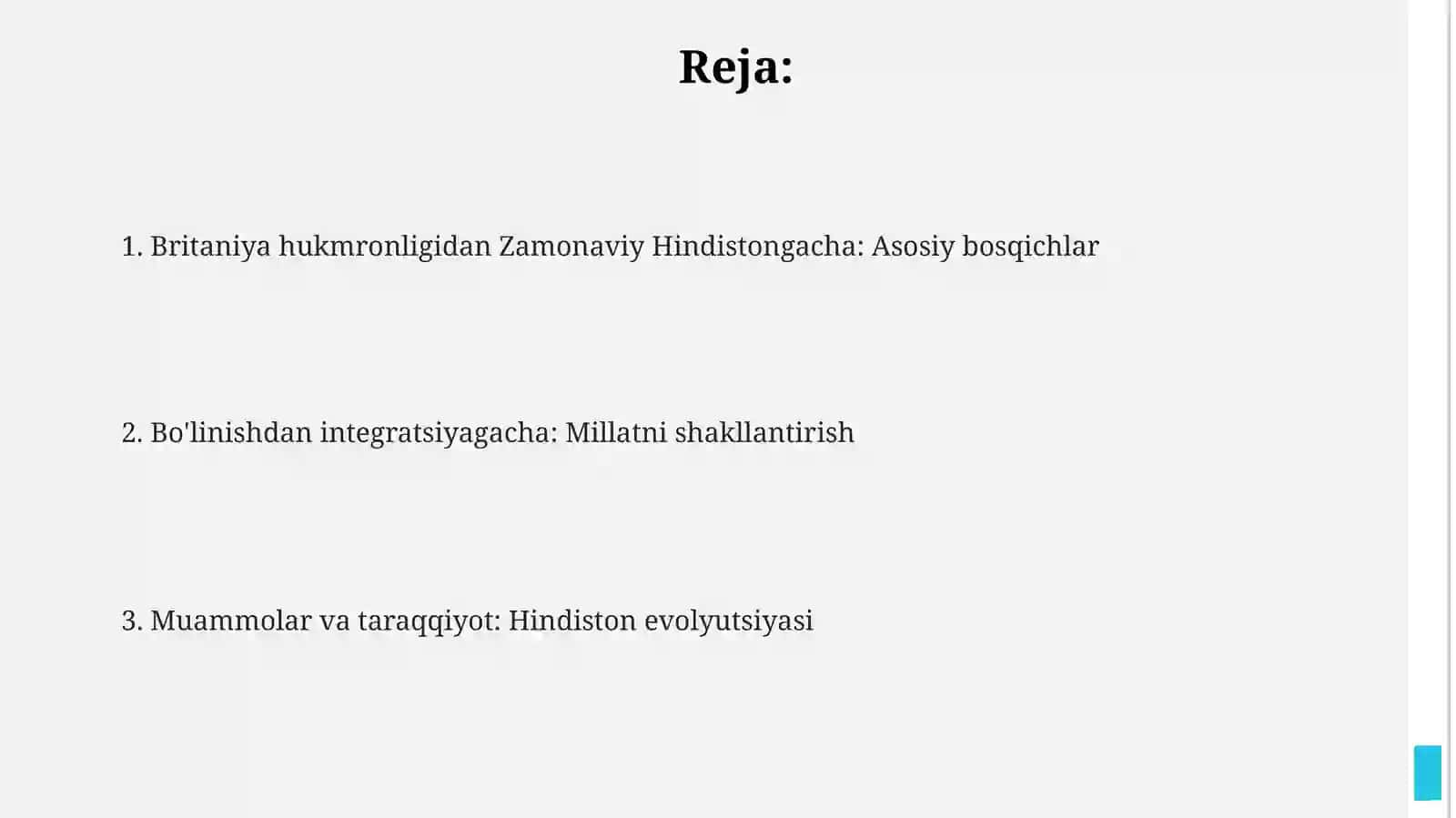 Hindistonning ta'siriy tashkil topilishi 2
