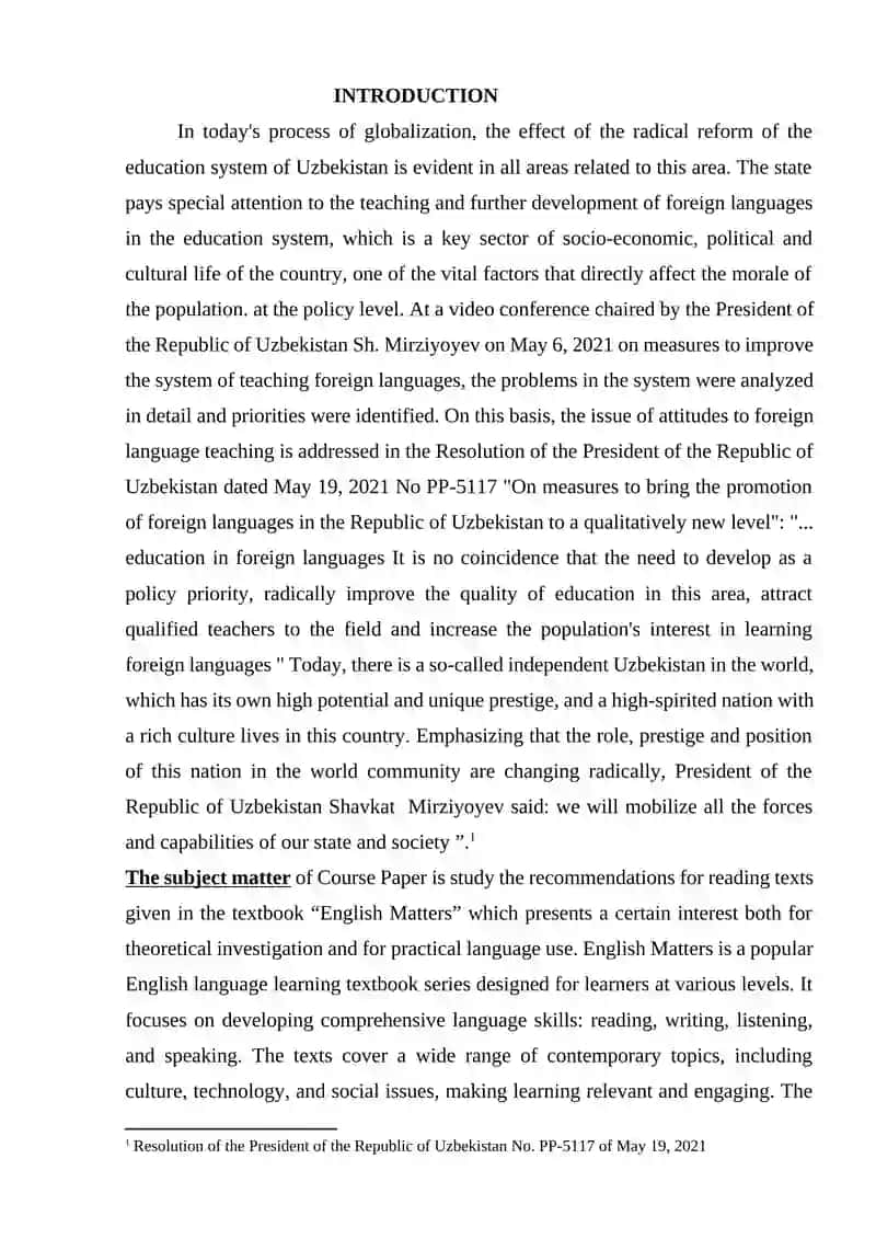 Developing reading skills based on the textbook “English Matters” 2