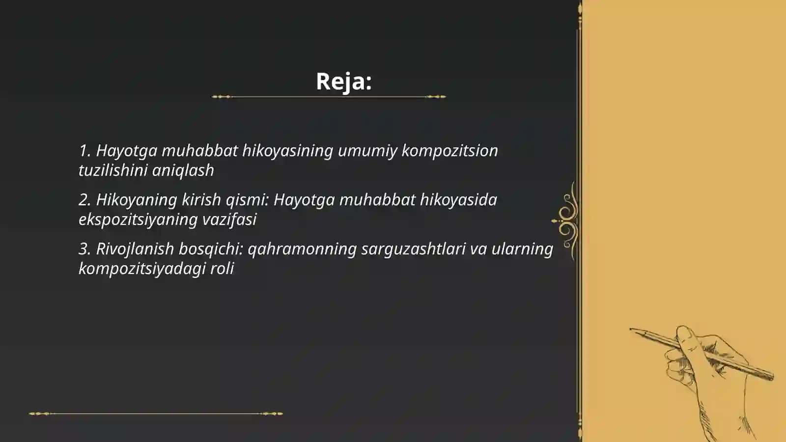 Hayotga muhabbat hikoyasida matn kompozitsiyasini aniqlash 2