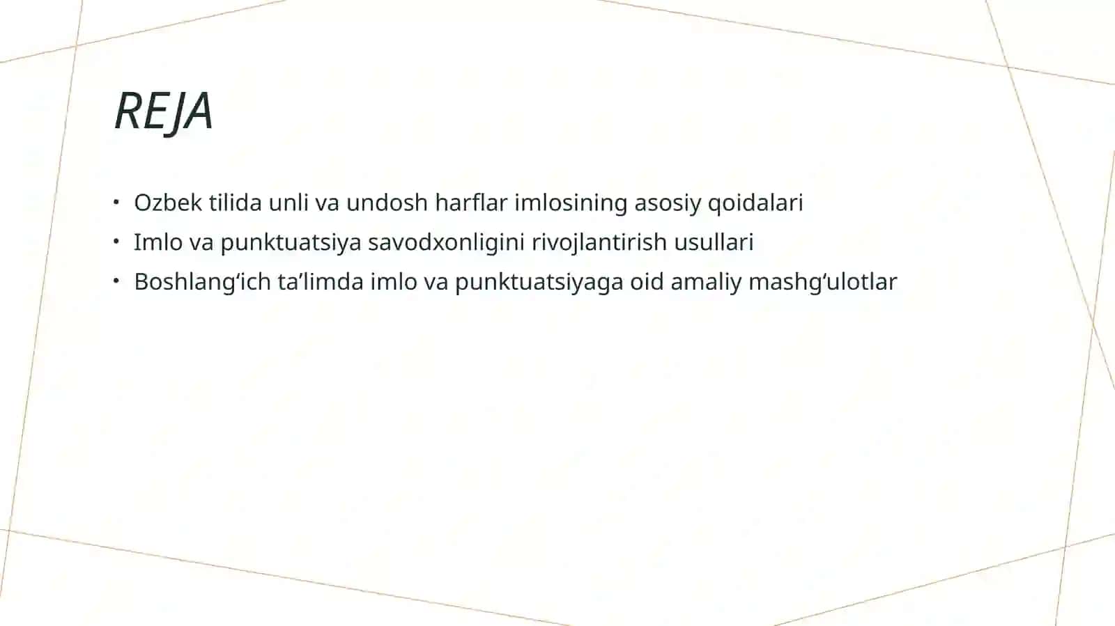 Ozbek tilida unli va undosh harflar imlosi 2