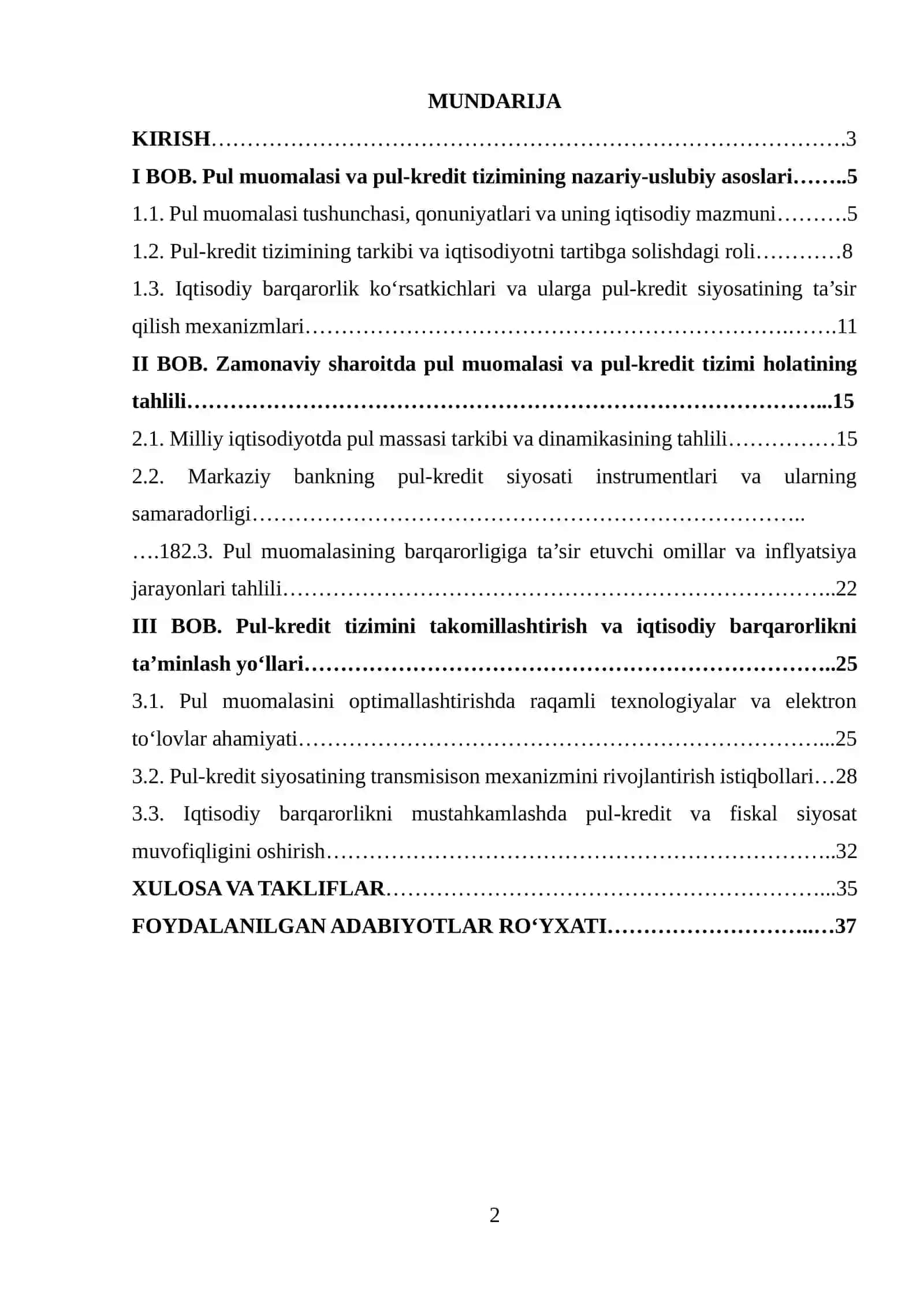 Pul muomalasi va pul-kredit tizimining nazariy-uslubiy asoslari 2