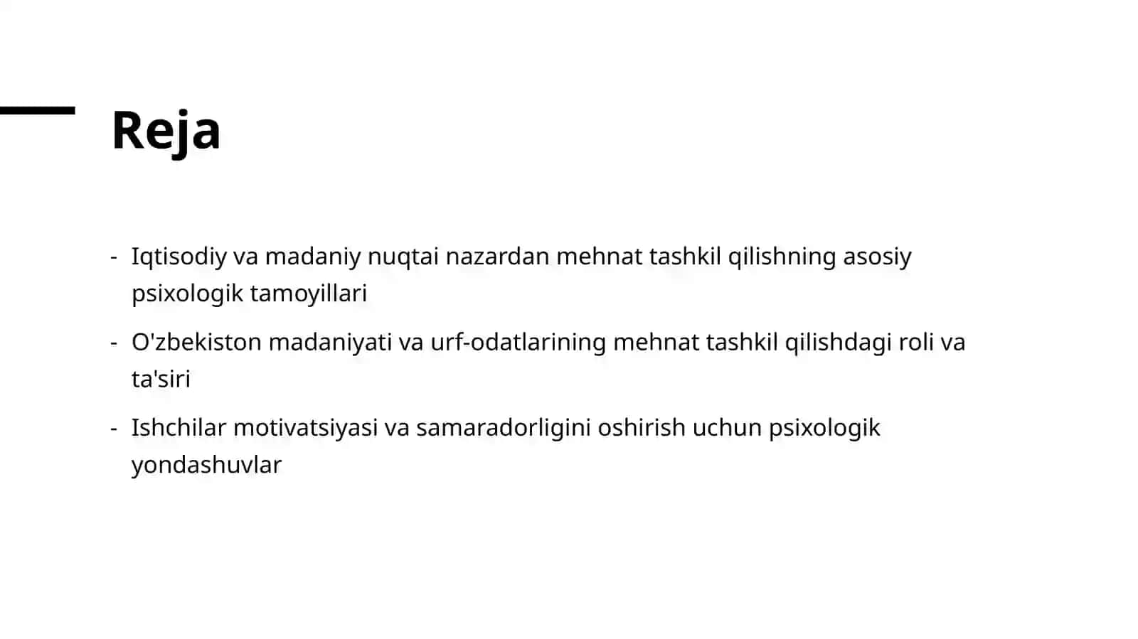Mehnatni tashkil qilish psixologiyasi. 2