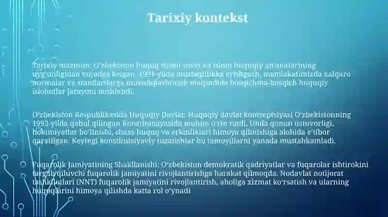 Oʻzbekiston Respublikasida Huquqiy Davlat Va Fuqarolik Jamiyatining Shakllanishi 2