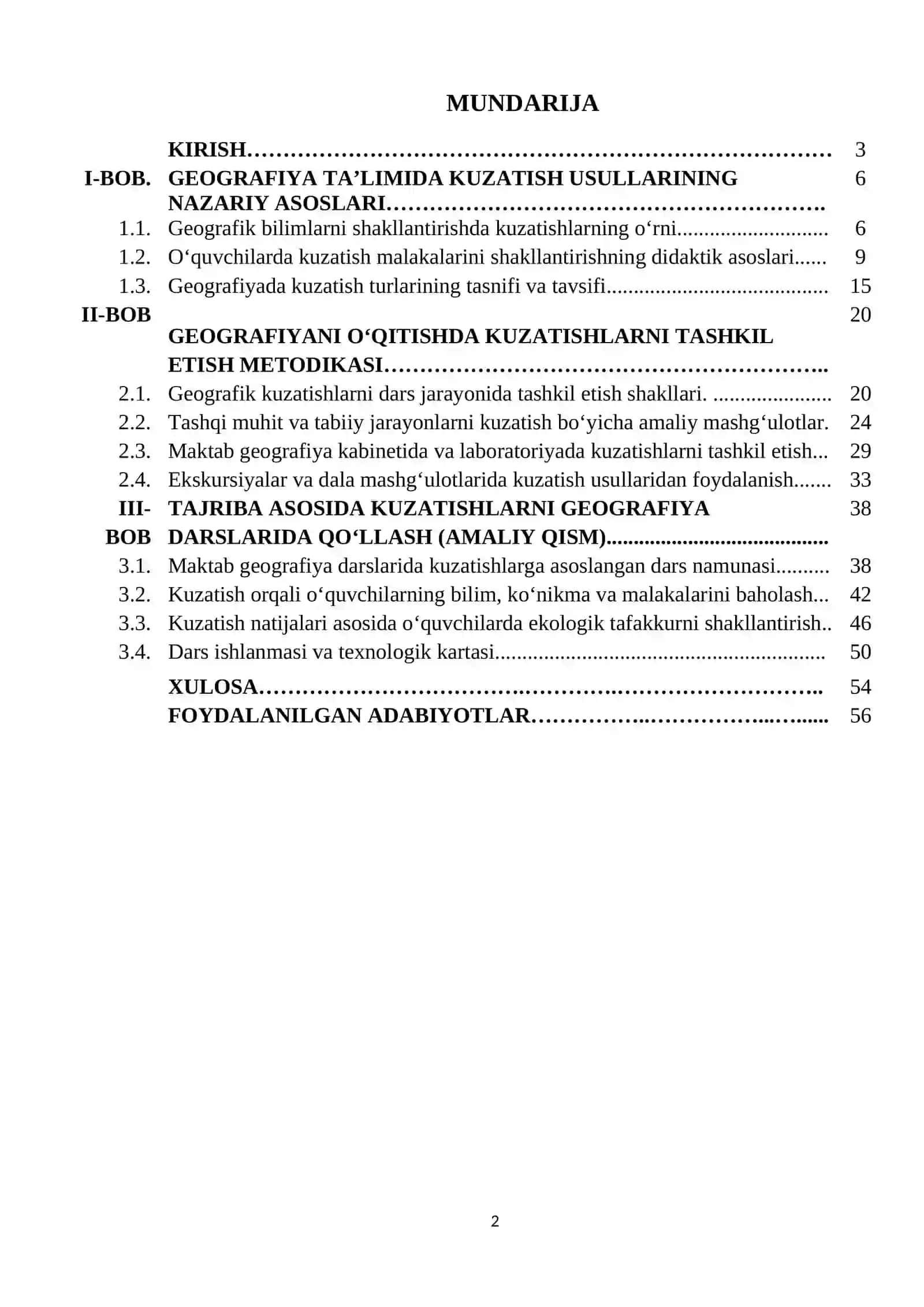 Geografiyani o`qitishda kuzatishlar tashkil etish 2