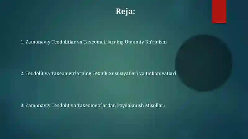 Zamonaviy teodalitlar va taxeometirlar 2