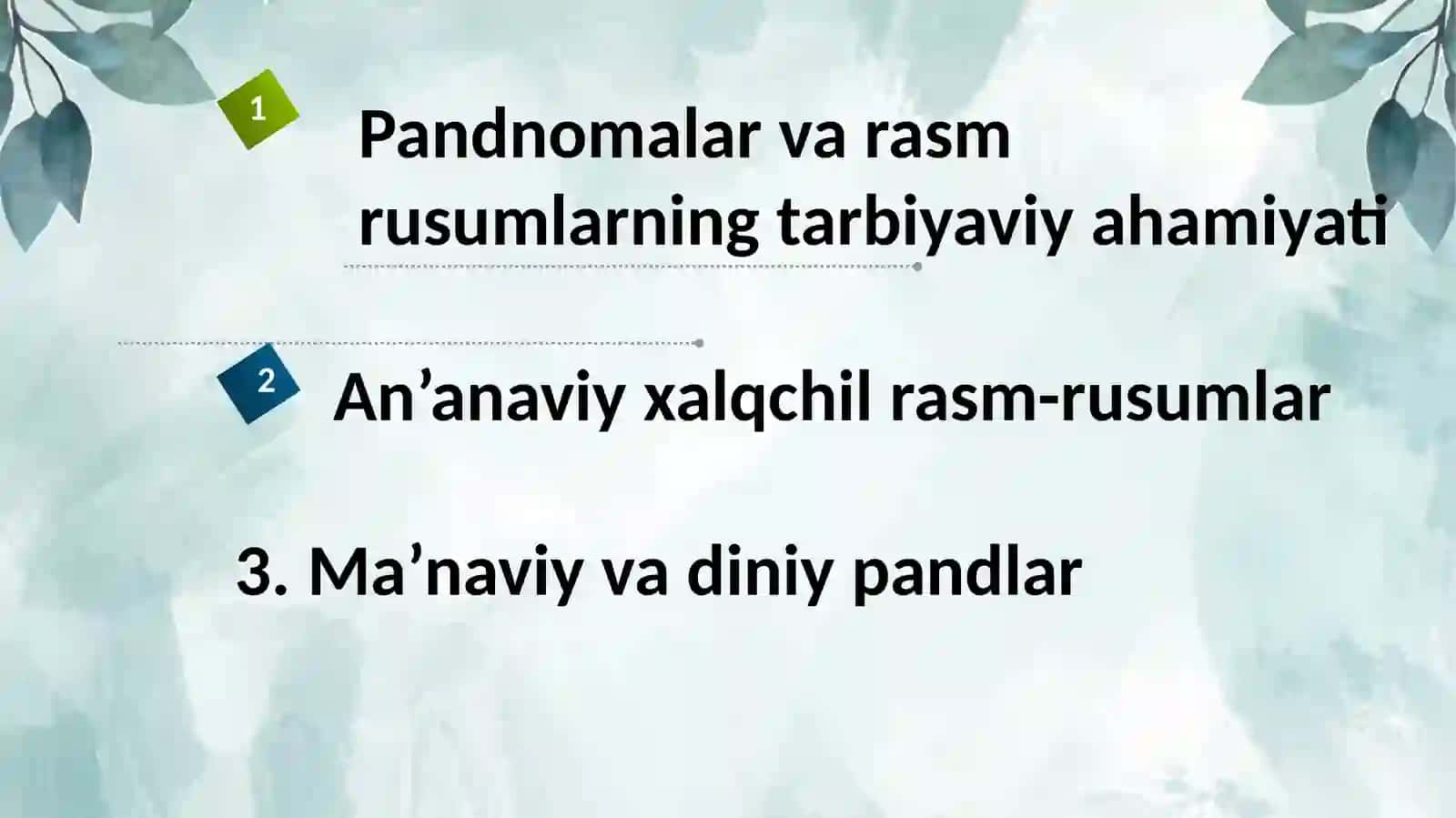 Turli xalqlar pandnomasida xalqchil rasm-rusumlar, xulq-odobga oid udumlar 2