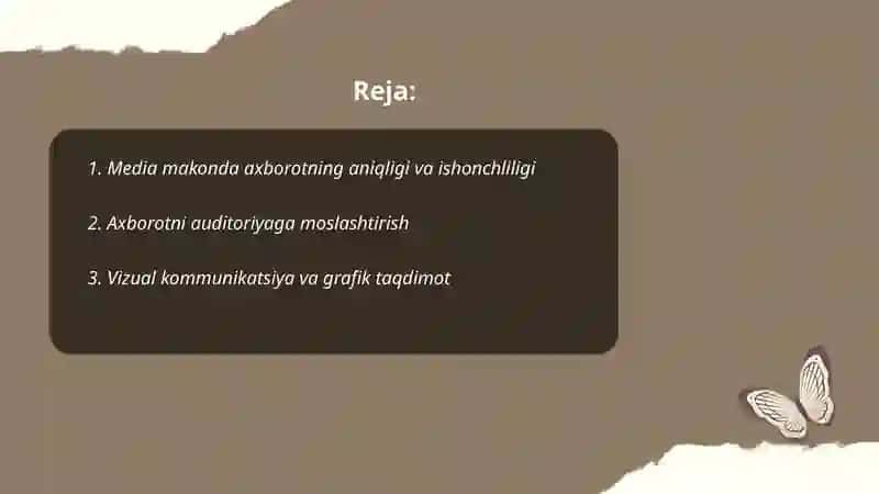 Media makonda axborotni taqdim etish 2