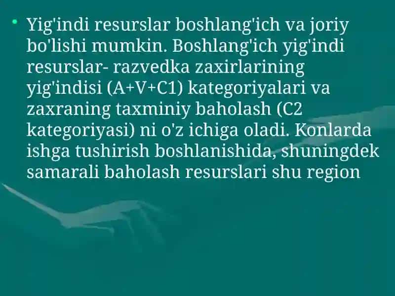 Neft, gazkondensatning jami resurslari 2
