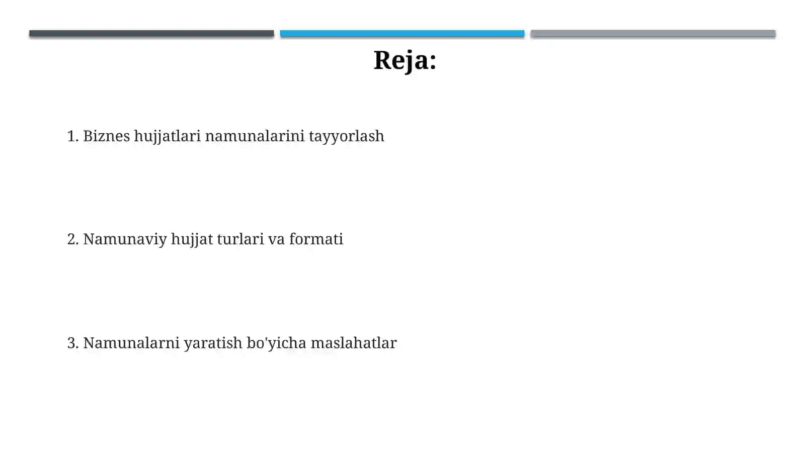 Ish yuritish hujjatlariidan namunalar tayyorlash 2