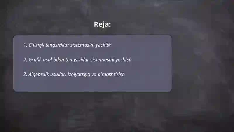 Chiziqli tengsizlilar sistemasini yechish 2