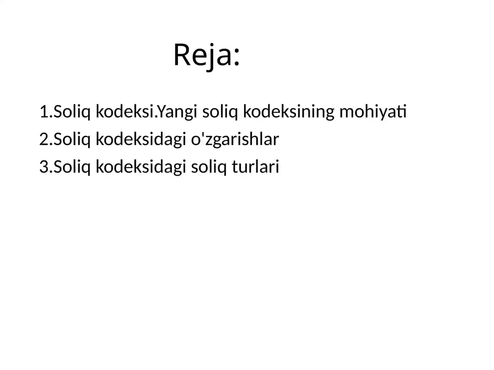 Soliqkodeksivauning turlari 2