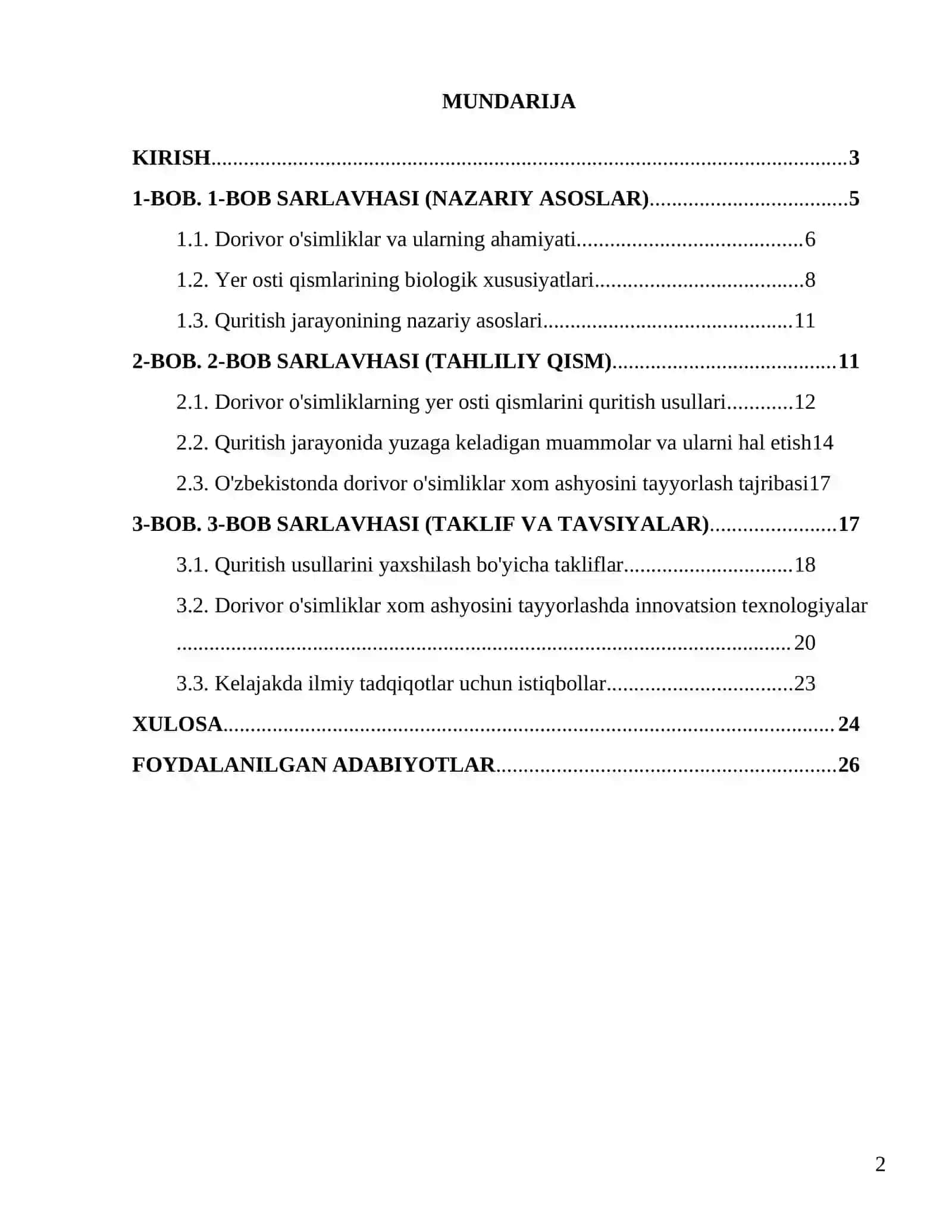 Dorivor o'simliklarning yer osti qismlarini quritish usullari 2