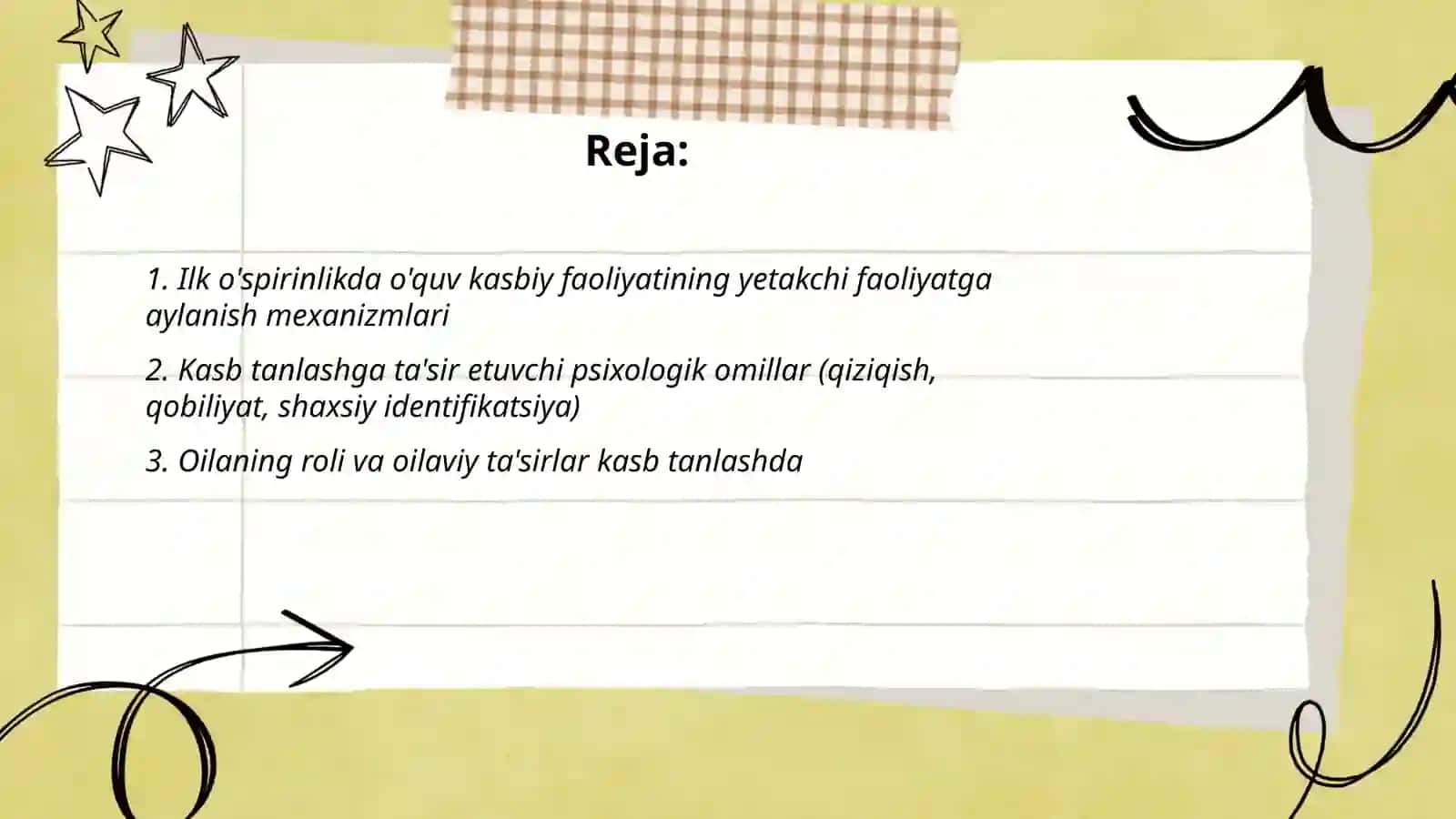 Ilk o'spirinlikda o'quv kasbiy faoliyatning yetakchi faoliyatga aylanishi va kasb tanlash muammosi 2