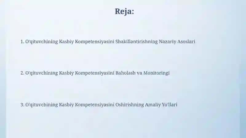 O'qituvchining Kasbiy Kompetensiyasini Shakillantirish 2