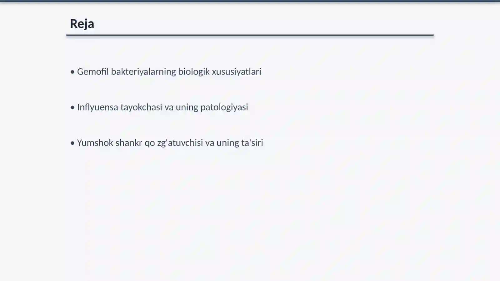 Gemofil bakteriyalar (inflyuensa tayokchasi, yumshok shankr qo zg'atuvchisi) 2