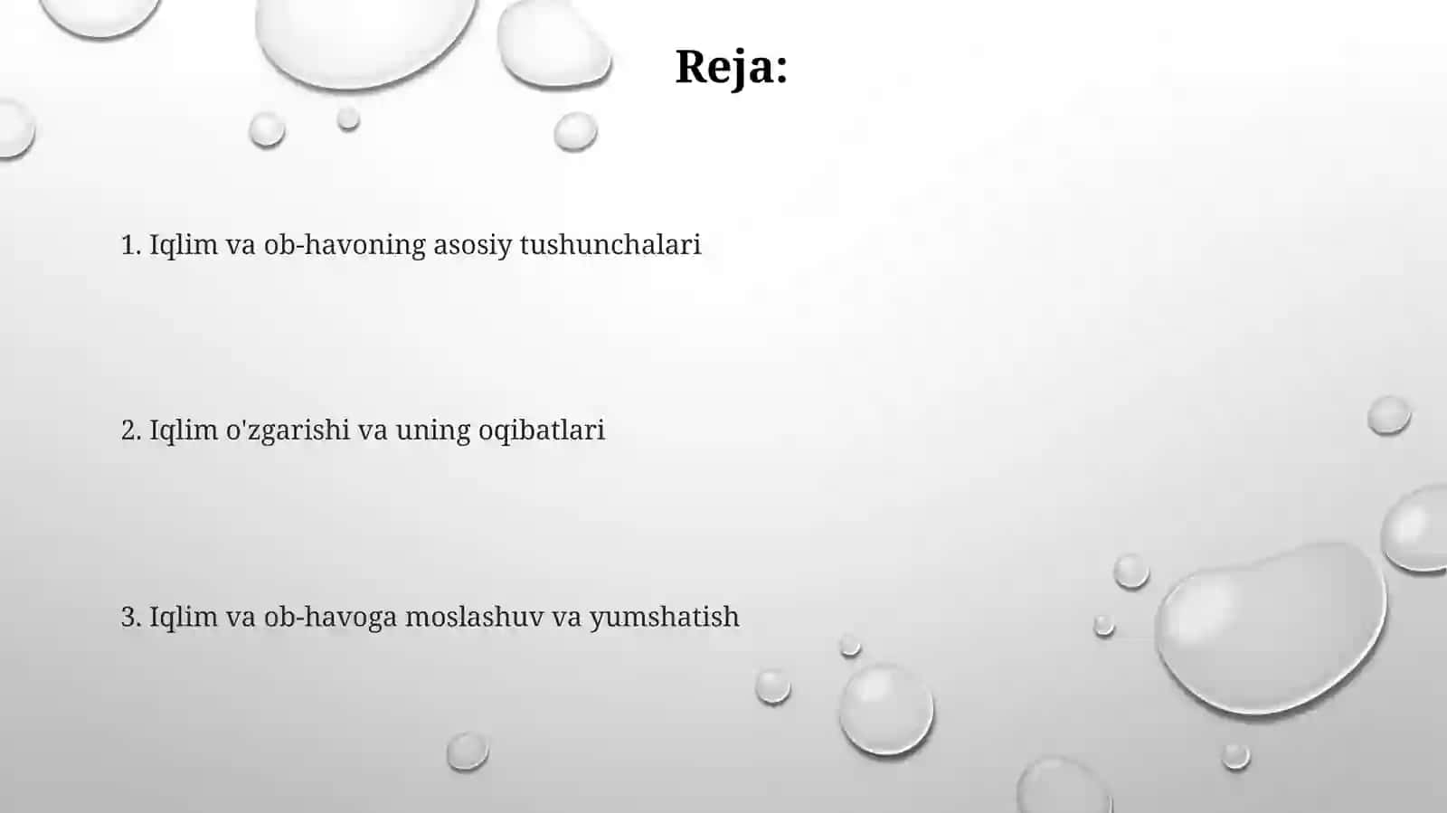 Iqlim va ob-havo 2