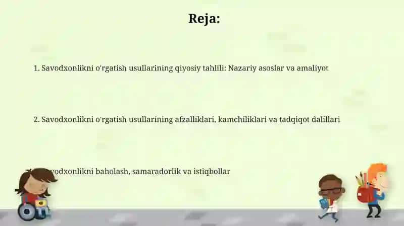 Savod oʻrgatish metodlariga qiyosiy-tanqidiy tahlil 2