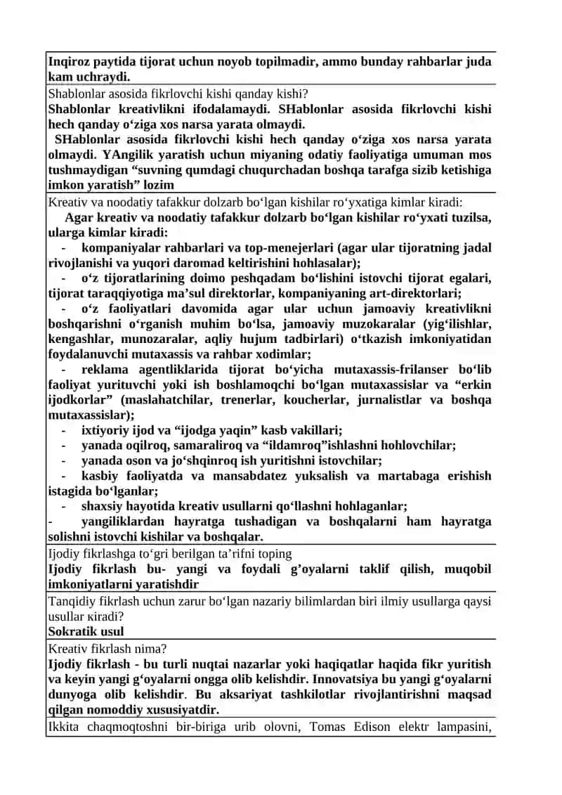Tanqidiy fikrlash 2
