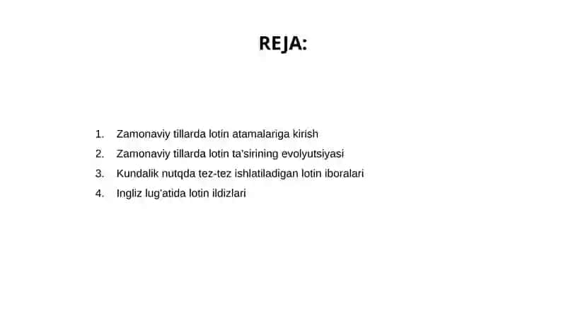 Zamonaviy tillarda lotin atamalari 2
