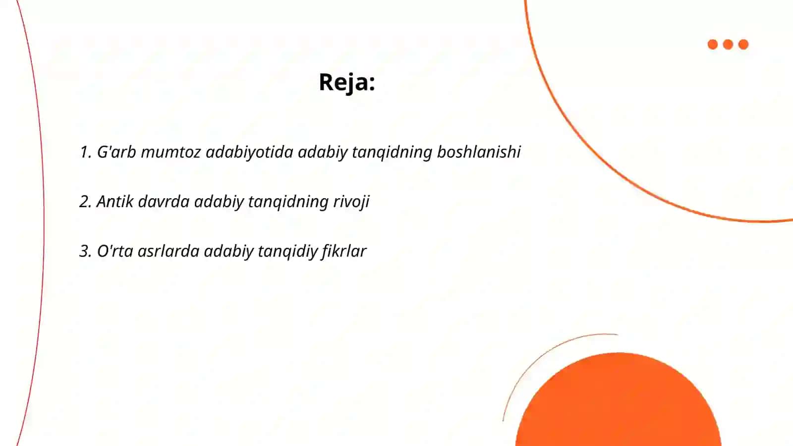 G'arb mumtoz adabiyotida adabiy tanqidning boshlanishi 2