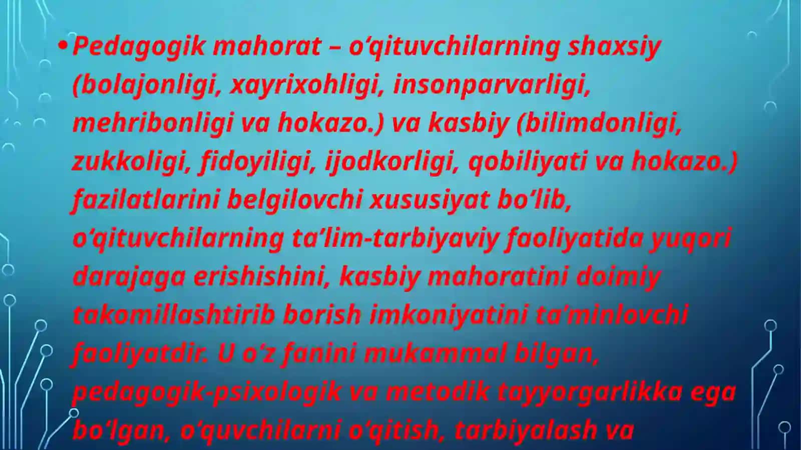 Pedagogik mahorat va pedagogik mahoratning asosiy tarkibiy qismlari 2