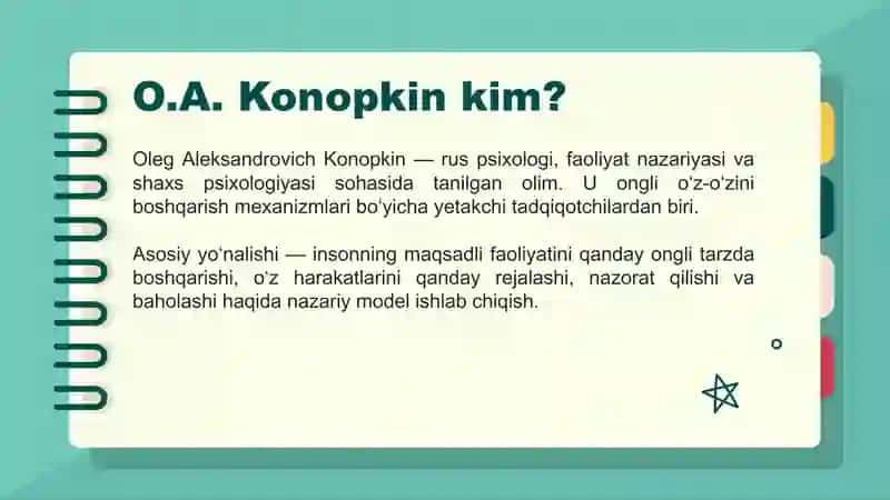 O.A.Konopkinning o‘z-o‘zini boshqarish konsepsiyasi 2