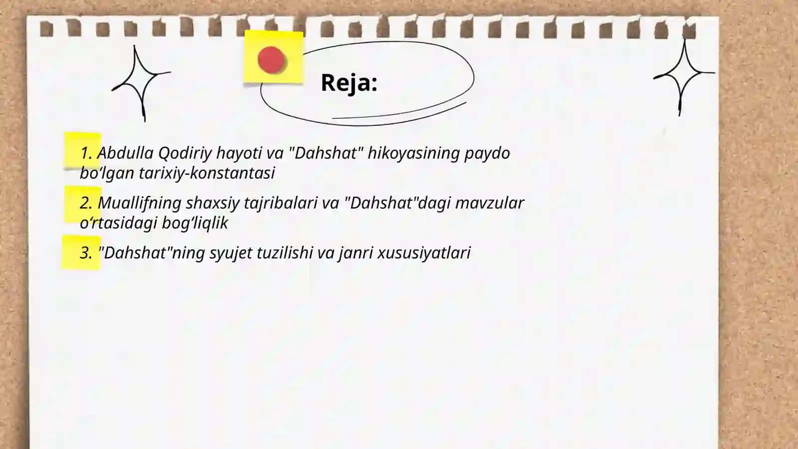 Abdulla Qodiriy hayoti va ijodi "Dahshat" hikoyasi tahlili 2