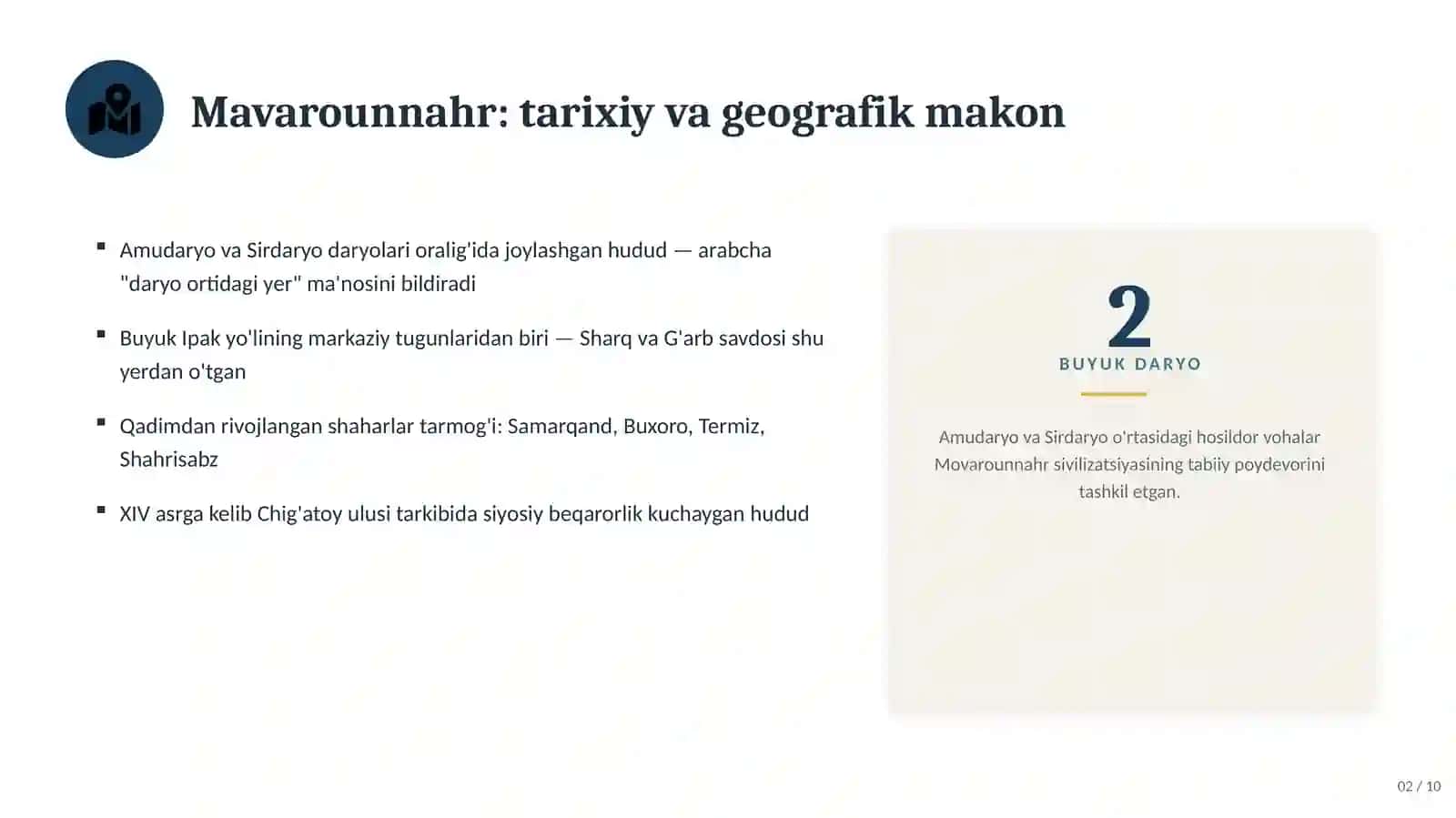 TARIX TAQDIMOTI Movarounnahr davlati va Temuriylar sulolasi XIV–XVI asrlar 2