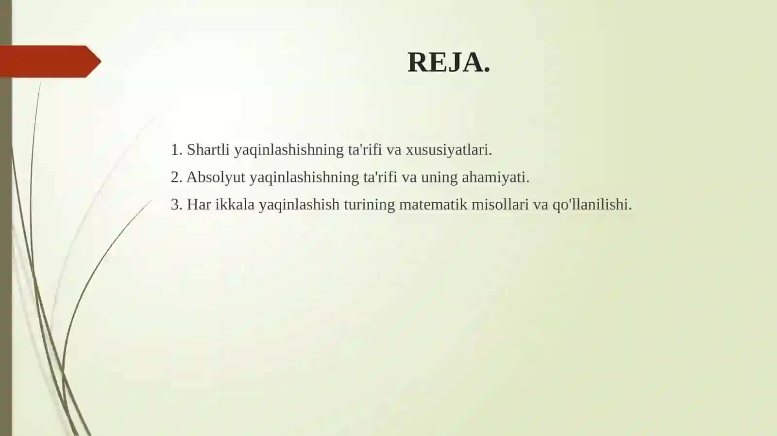 Ishorasio'zgaruvchan qatorning shartli va absolyut yaqinlashishi 2