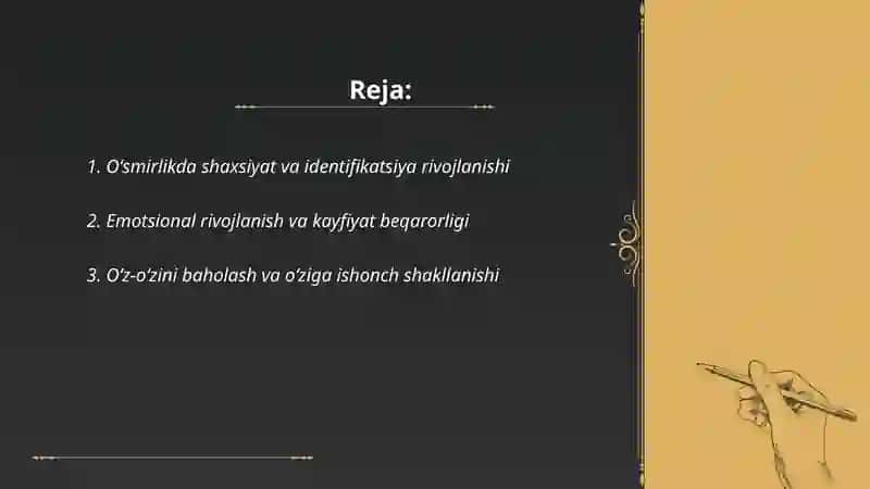 Oʻsmirlik davrida psixik rivojlanish xususiyatlari 2