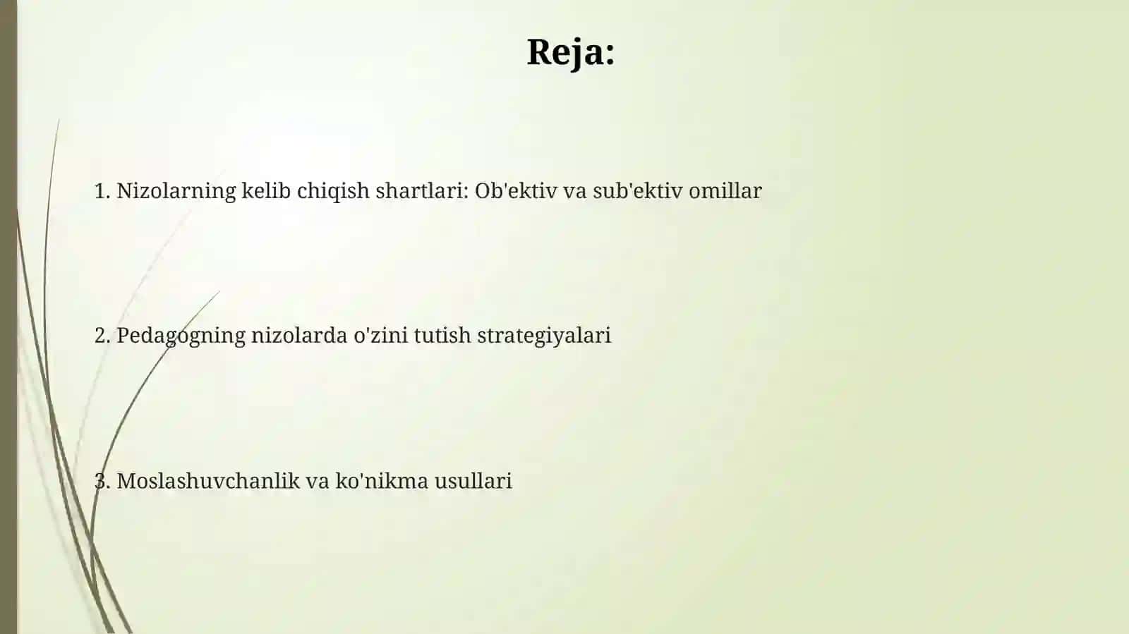 Nizolarning yuzaga kelishidagi shart-sharoitlar, shaxs toifalar va ularning xislatlari 2