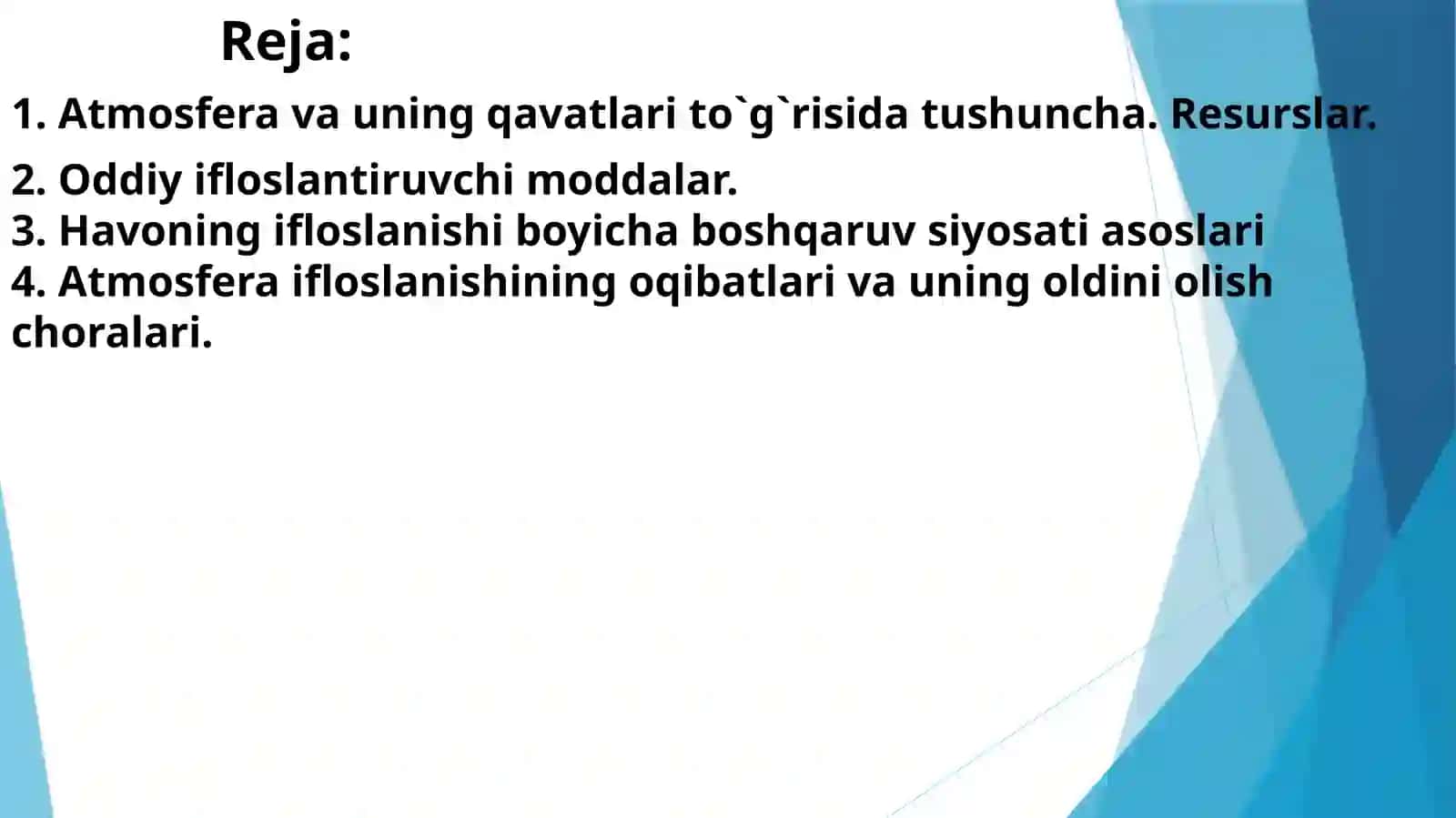 Havoning maxalliy va mintaqaviy ifloslanishi 2