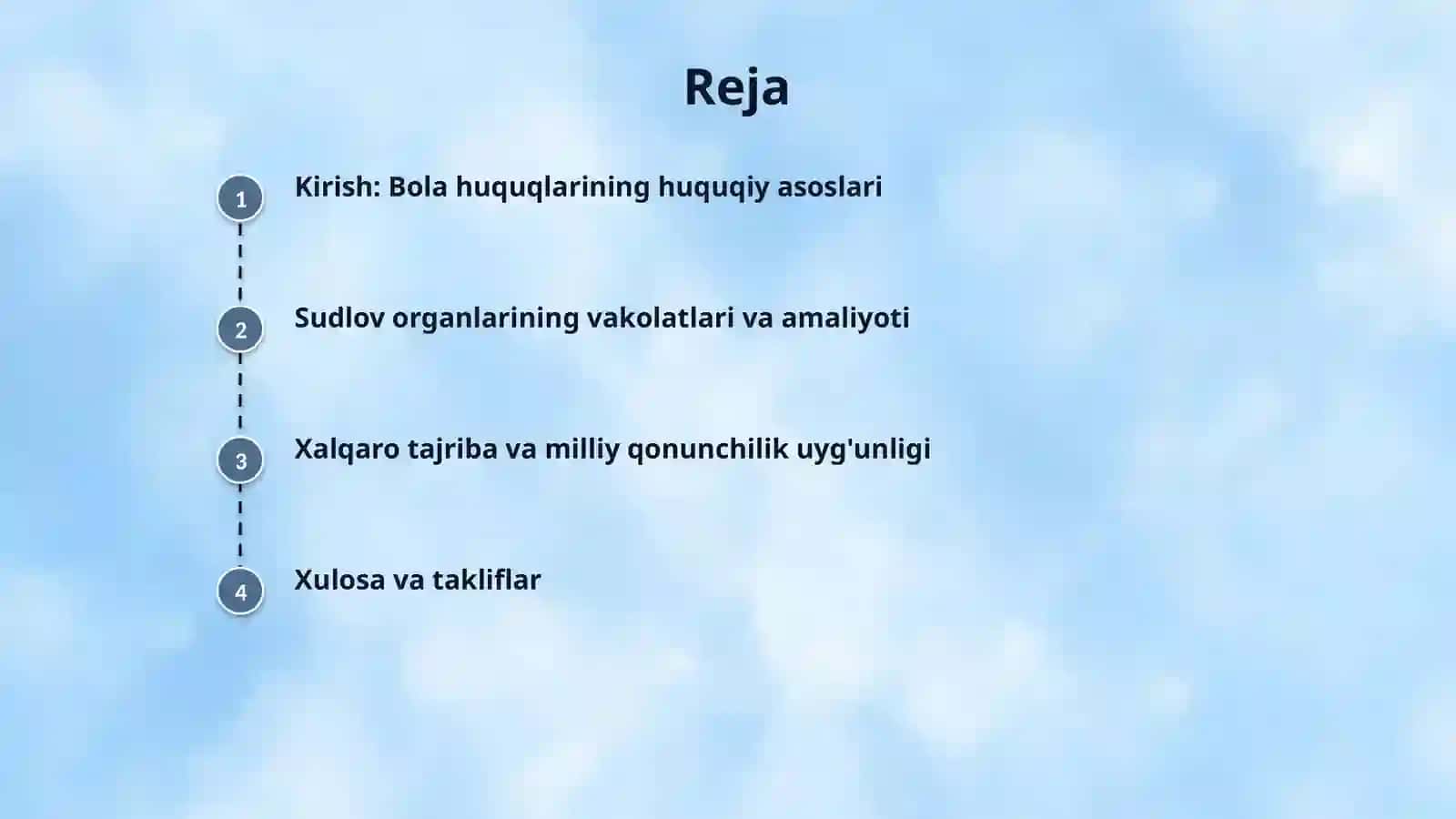 Sudlov va bola huquqlari bo`yicha organlar amaliyoti 2