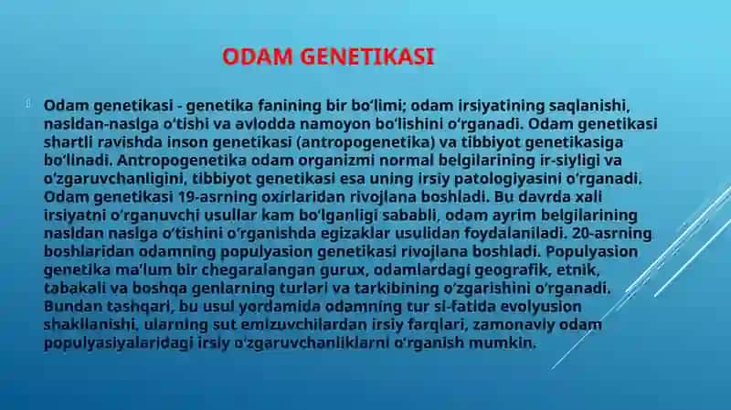 Antropogenetikausullari: Biokimyoviy vasitogenetik usul 2