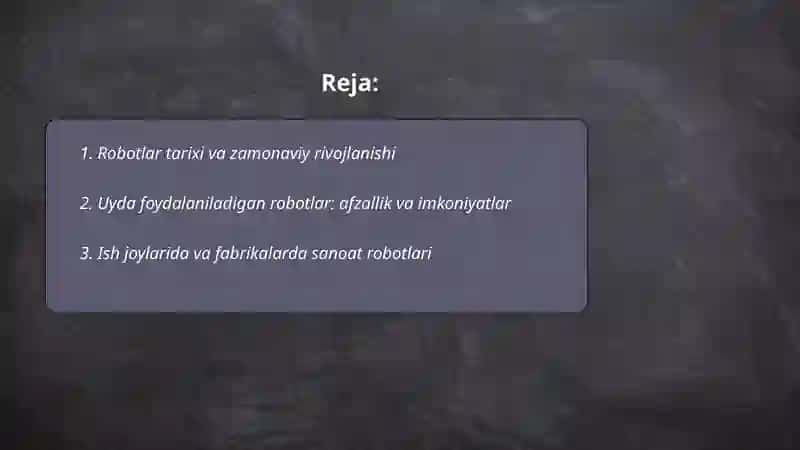 Robotlar tarixi va zamonaviy rivojlanishi 2