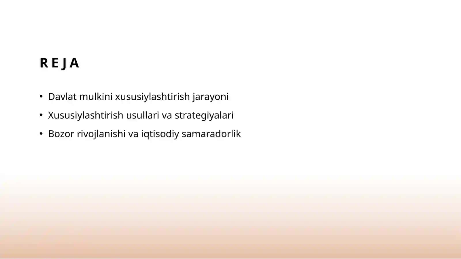 Oʻzbekistonda mulkni davlat tasarrufidan chiqarish va xususiylashtirish maqsadi yoʻllari va usullari 2