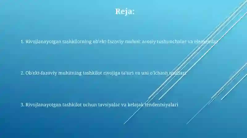 Ob'ekt-fazoviy muhitning rivojlanishi 2