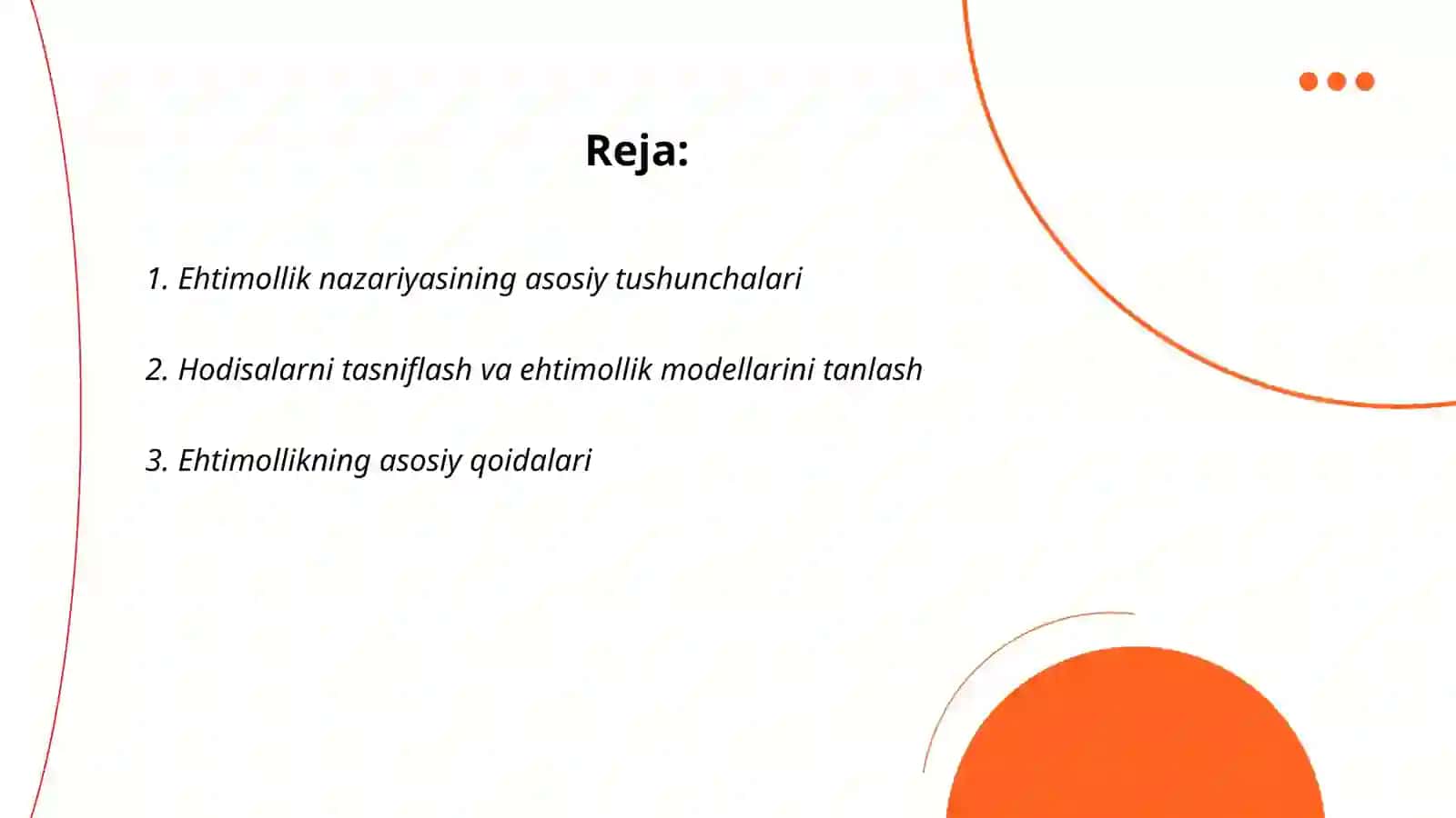 Ehtimollik nazariyasi 2