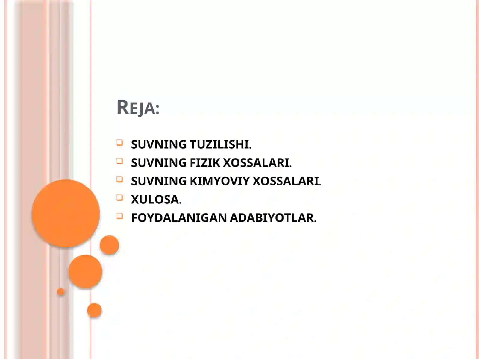 Suvning fizik va kimyoviy xossalari 2